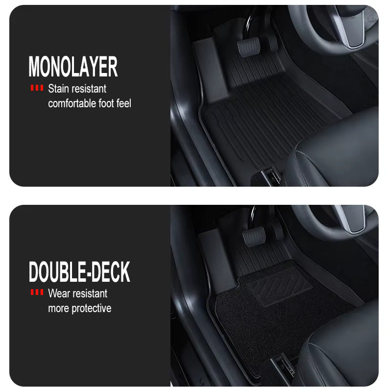 Car Floor Mats for Tesla Model 3 Y 2019-2024 Car Four Seasons Waterproof