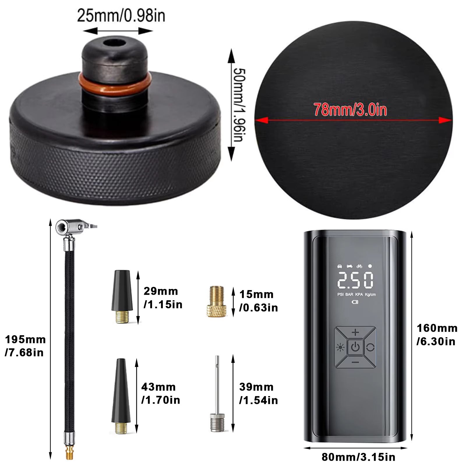 Lifting Jack Pad with Tire Inflator and Portable Air Compressor for Tesla Owners